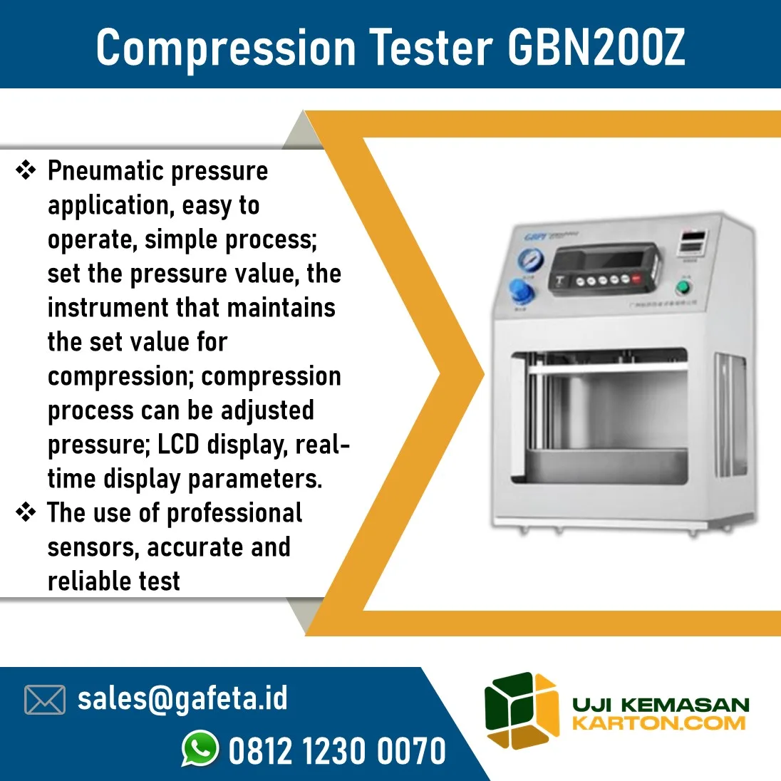 Jual Compression Tester GBN200Z untuk Uji Kemasan